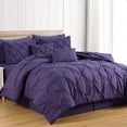 thumbnail image 1 of Chezmoi Collection 10-Piece Bed in a Bag Comforter Set, Pintuck Design, All Season Soft Microfiber Bedding with Sheets, Pillow Shams & Decorative Pillow, Dark Purple, California King, 1 of 9