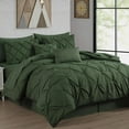 thumbnail image 1 of Chezmoi Collection 10-Piece Bed in a Bag Comforter Set, Pintuck Design, All Season Soft Microfiber Bedding with Sheets, Pillow Shams & Decorative Pillow, Forest Green, California King, 1 of 9
