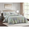 thumbnail image 1 of Chezmoi Collection 3-Piece Boho Chic Plaid Balanced Stripe Patchwork Cotton Quilt Reversible Lightweight Bedspread Set, Queen Size, 1 of 7