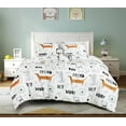 thumbnail image 1 of Chezmoi Collection 3-Piece Cartoon Dogs Kids Bedding Set Twin Size - Black White Brown Gray Soft Microfiber Comforter Set w/Dog Throw Pillow, 1 of 8