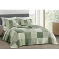 thumbnail image 1 of Chezmoi Collection 3-Piece Chic Green Floral Patchwork Cotton Quilt Set, Pre-Washed Cotton Lightweight Reversible Bedspread, Super King Size, 1 of 7