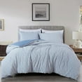 thumbnail image 1 of Chezmoi Collection 3-Piece Embossed Velvet Comforter Set Full Size, Blue - Soft Plush Velvet Bedding Set with 2 Pillow Shams for All Seasons with Washed Microfiber Reverse, 1 of 9