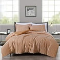 thumbnail image 1 of Chezmoi Collection 3-Piece Embossed Velvet Comforter Set King Size, Apricot Orange - Soft Plush Velvet Bedding Set with 2 Pillow Shams for All Seasons with Washed Microfiber Reverse, 1 of 9