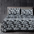 thumbnail image 1 of Chezmoi Collection 3-Piece Military Camouflage Sheet Set, Black Gray Printed Microfiber Soft Breathable Deep Pocket Sheets and Pillowcases Set, Twin XL Size, 1 of 11