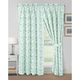 thumbnail image 1 of Chezmoi Collection 4-Piece Floral Leaves Window Curtain Set with Sheer Backing, Green White Leaves Printed Microfiber, 120 inch x 84 inch, 1 of 9