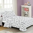 thumbnail image 1 of Chezmoi Collection 4-Piece Kids/Teens Panda Love Sheet Set - Soft Microfiber Black White Girls Printed Love Panda Hearts Whimsical Fun Kids Sheets, Full Size, 1 of 9