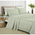 thumbnail image 1 of Chezmoi Collection 4-Piece Lodge Plaid Sheet Set Queen, Gray Houndstooth Printed Brushed Microfiber Lightweight Breathable Deep Pocket Bed Sheets, 1 of 9