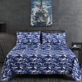 thumbnail image 1 of Chezmoi Collection 4-Piece Military Camouflage Sheet Set, Blue Gray Printed Microfiber Soft Breathable Deep Pocket Sheets and Pillowcases Set, Full XL Size, 1 of 11