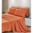 thumbnail image 1 of Chezmoi Collection 4-Piece Rust Orange Sheet Set Twin - Extra Soft Breathable Brushed Microfiber Bed Sheets with 15" Deep Pocket & 2 Pillowcases, 1 of 5