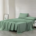 Chezmoi Collection 4Piece Sage Green Sheet Set California King Size