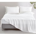 thumbnail image 1 of Chezmoi Collection 4-Piece Stone Washed Queen Sheet Set, Rayon Derived from Bamboo & Polyester Blended, Breathable & Cooling 15-Inches Deep Pocket Sheets & Pillowcases Set, White, 1 of 9