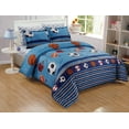thumbnail image 1 of Chezmoi Collection 6-Piece Basketball Soccer Football Comforter Set with Fitted Sheet, Microfiber Kids/Teens Sports Bedding Set, 1 of 8