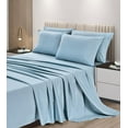 thumbnail image 1 of Chezmoi Collection 6-Piece Chambray Blue Sheet Set Full - Extra Soft Breathable Brushed Microfiber Bed Sheets with 15" Deep Pocket & 4 Pillowcases, 1 of 5