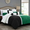 thumbnail image 1 of Chezmoi Collection 7-Piece Medallion Patchwork Comforter Set, Oversized King, Green/Black/Cream White, 1 of 9