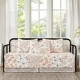 thumbnail image 1 of Chezmoi Collection Abbi 5-Piece Pink Shabby Chic Bedding Floral Daybed Cover Set, Lightweight Vintage Washed Cotton Patchwork Quilt, 1 of 9
