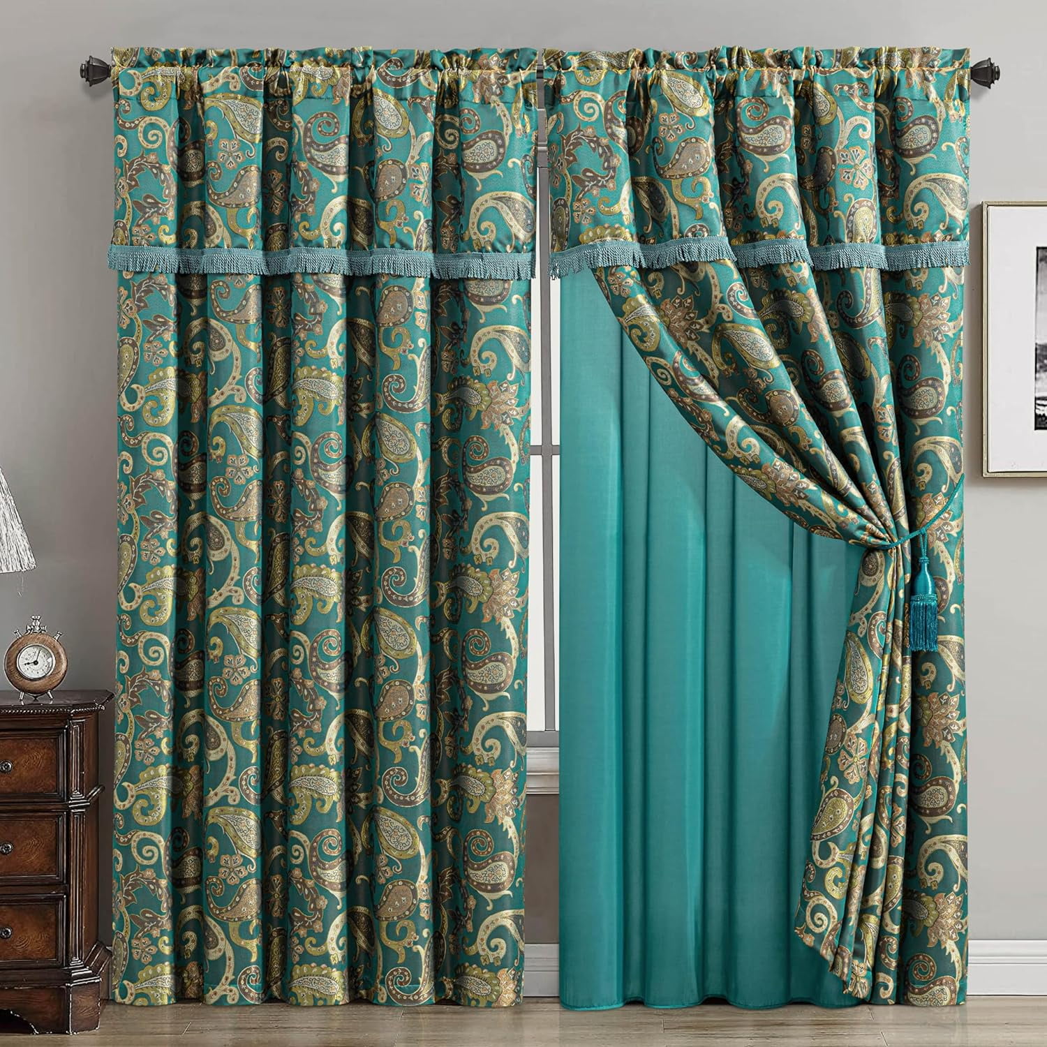 Chezmoi Collection Adelle 4-Piece Paisley Jacquard 