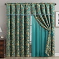 thumbnail image 1 of Chezmoi Collection Adelle 4-Piece Paisley Jacquard Embroidered Window Curtain Set, 1 of 6