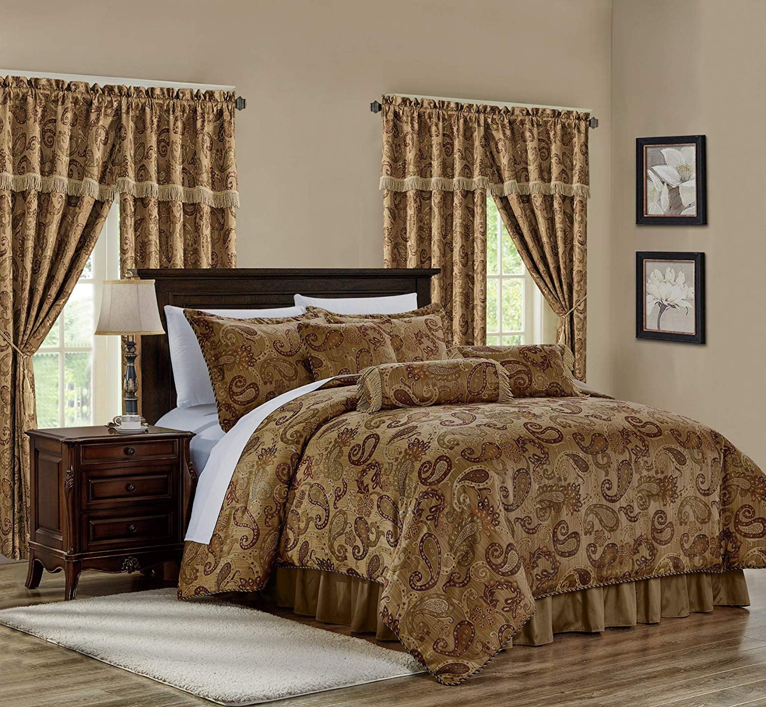 Adelle Multicolor Paisley Jacquard Queen Comforter Set