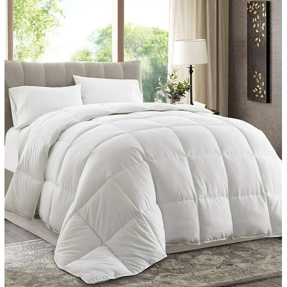 Chezmoi Collection All Season Oversized King Size Down Alternative Comforter - Plush Microfiber Fill - Box Stitch Quilted - Duvet Insert with Corner Tabs (Oversized King, White)