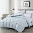 thumbnail image 1 of Chezmoi Collection All Season Oversized Queen Size Down Alternative Comforter - Plush Microfiber Fill - Box Stitch Quilted - Duvet Insert with Corner Tabs (Oversized Queen, Silver Gray), 1 of 9