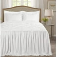 thumbnail image 1 of Chezmoi Collection Aria 2-Piece Pintuck Ruffle Skirt Bedspread Set, Soft Lightweight French Country Chic Farmhouse Pinch Pleat Crinkled Texture Microfiber Bedding, Twin, Ivory, 1 of 7