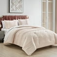 thumbnail image 1 of Chezmoi Collection Athena King Bed in a Bag 7-Pieces Floral Chenille Embroidered Pom Pom Stripe Comforter Set with Sheets All Season Bedding Set, King, Blush Pink, 1 of 11