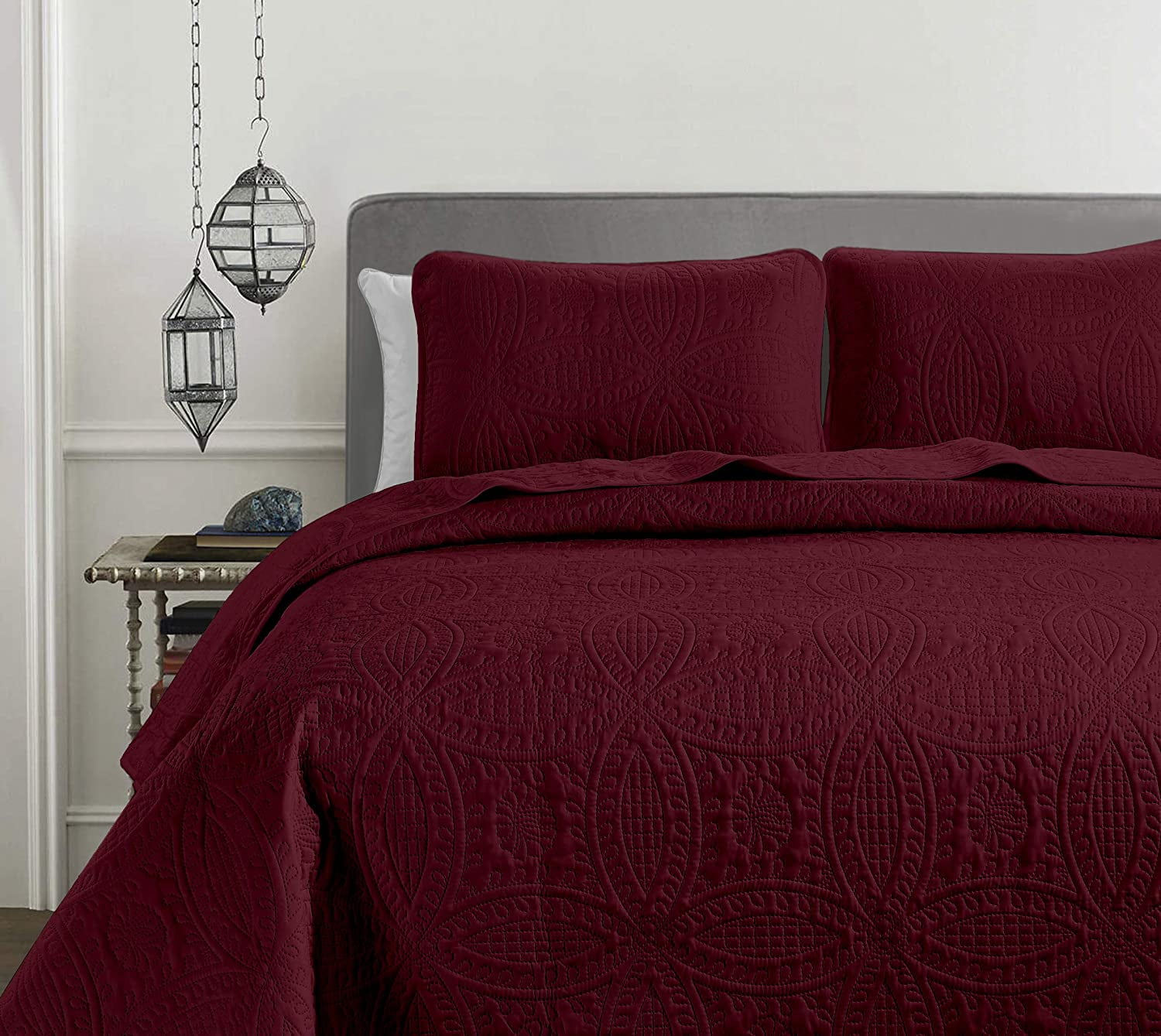 Chezmoi Collection Austin 3Piece King Size Bedspread Coverlet Set