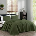 thumbnail image 1 of Chezmoi Collection Austin Queen Oversized Bedspread Set, 3-Piece Lightweight Microfiber Quilted Coverlet for All Seasons, Cypress Green, 1 of 9