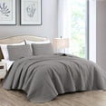 thumbnail image 1 of Chezmoi Collection Austin Queen Oversized Bedspread Set, 3-Piece Lightweight Microfiber Quilted Coverlet for All Seasons, Gray, 1 of 9