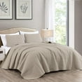 thumbnail image 1 of Chezmoi Collection Austin Queen Oversized Bedspread Set, 3-Piece Lightweight Microfiber Quilted Coverlet for All Seasons, Khaki, 1 of 9