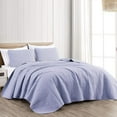 thumbnail image 1 of Chezmoi Collection Austin Queen Oversized Bedspread Set, 3-Piece Lightweight Microfiber Quilted Coverlet for All Seasons, Lavender, 1 of 9