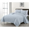 thumbnail image 1 of Chezmoi Collection Austin Queen Oversized Bedspread Set, 3-Piece Lightweight Microfiber Quilted Coverlet for All Seasons, Silver, 1 of 9
