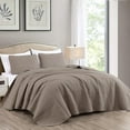 thumbnail image 1 of Chezmoi Collection Austin Queen Oversized Bedspread Set, 3-Piece Lightweight Microfiber Quilted Coverlet for All Seasons, Taupe, 1 of 9