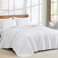 thumbnail image 1 of Chezmoi Collection Austin King Oversized Bedspread Set, 3-Piece Lightweight Microfiber Quilted Coverlet for All Seasons, White, 1 of 9