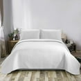 thumbnail image 1 of Chezmoi Collection Avon Diamond Geometric Solid Cotton Lightweight Quilt for All Seasons, 3-Piece Quilt Set, Queen, White, 1 of 6