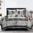 thumbnail image 1 of Chezmoi Collection Basa 7-Piece Safari Black/Chalk Zebra Giraffe Animal Print Bedding Comforter Set, Queen, 1 of 6