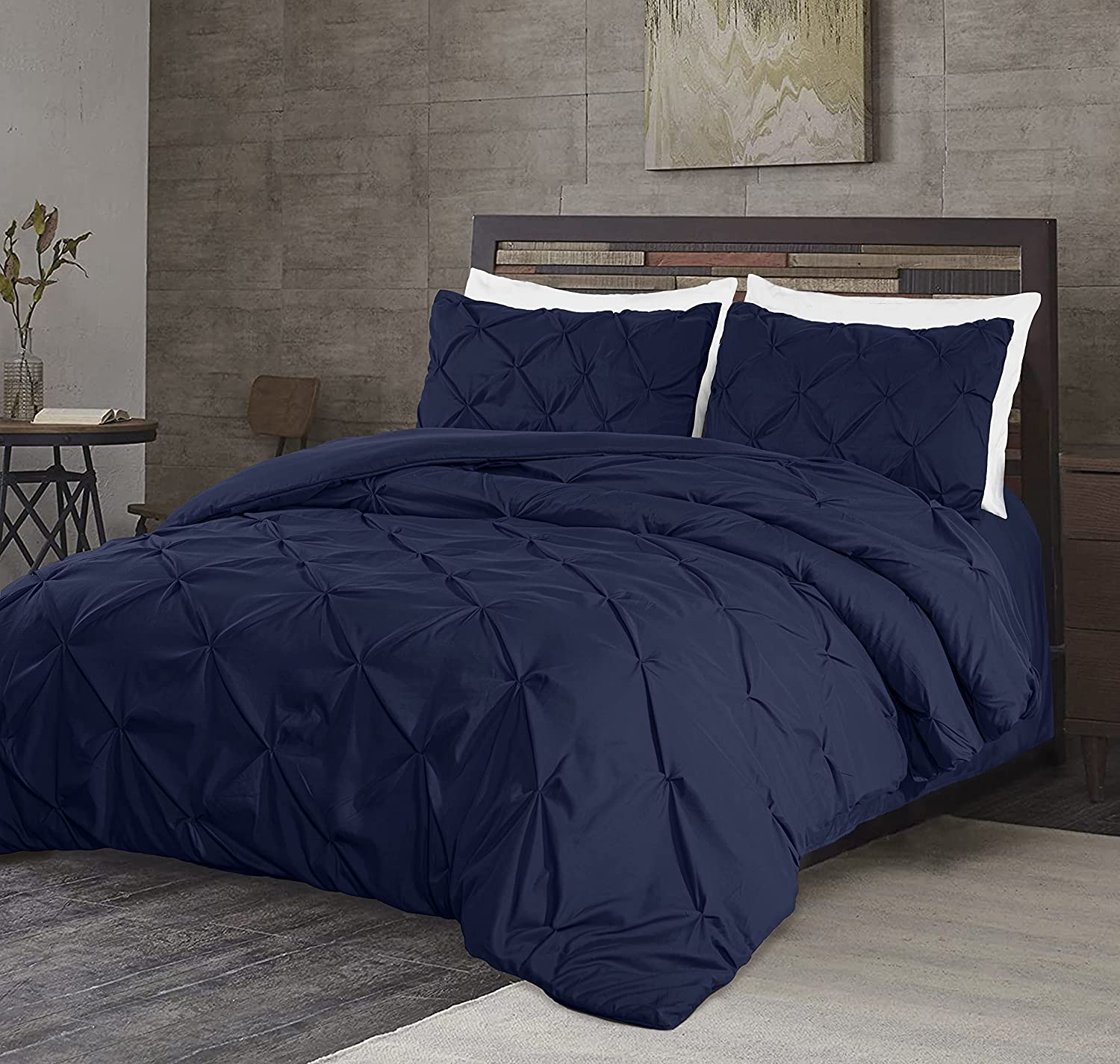 Chic Home 3-Piece Tirina Pleated Pin tuck Reversible Duvet Set Plum King,  King - Kroger