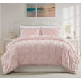 thumbnail image 1 of Chezmoi Collection Berlin Blush Pinch Pleat Full Comforter Set, 3-Piece, Soft Pintuck, Lightweight All Season Microfiber Bedding, 1 of 9