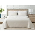 thumbnail image 1 of Chezmoi Collection Bethany 3-Piece White Queen Size Blanket Set Quilted Floral Sherpa Reversible Washed Microfiber Coverlet Bedspread Set, 1 of 8