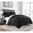 thumbnail image 1 of Chezmoi Collection Black Down Alternative Comforter Twin - 2-Piece All Seasons Lightweight Comforter Set - Microfiber Comforter Duvet Insert with Corner Tabs, 1 of 8