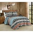 thumbnail image 1 of Chezmoi Collection Boone 3-Piece Southwestern Cowboys Rodeo Quilt Set Full, Multicolor Blue Brown Beige Clay Printed Microfiber Lightweight Bedspread Set for All season, 1 of 9