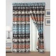 thumbnail image 1 of Chezmoi Collection Boone 4-Piece Southwestern Cowboys Rodeo Window Curtain Set with Sheer Backing - Multicolor Blue Brown Beige Clay Printed Microfiber, 120 inch x 84 inch, 1 of 9