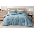 thumbnail image 1 of Chezmoi Collection Breeze 3-Piece 100% Cotton Muslin King Comforter Set, Lake Blue Soft Washed Cotton Gauze Comforter, Lightweight Breathable Bedding for All Season, 1 of 9