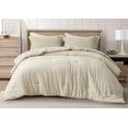 thumbnail image 1 of Chezmoi Collection Breeze 3-Piece 100% Cotton Muslin Oversized King Comforter Set, Natural Color Soft Washed Cotton Gauze Comforter, Lightweight Breathable Bedding for All Season, 1 of 9