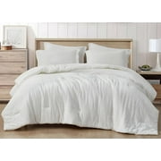 Chezmoi Collection Breeze 3-Piece 100% Cotton Muslin Queen Comforter Set, White Soft Washed Cotton Gauze Comforter, Lightweight Breathable Bedding for All Season