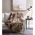 thumbnail image 1 of Chezmoi Collection Brown Blanket Faux Wolf Fur Sherpa Throw Blanket 50" x 65", 1 of 3