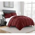 thumbnail image 1 of Chezmoi Collection Burgundy Down Alternative Comforter Queen - 3-Piece All Seasons Lightweight Comforter Set - Microfiber Comforter Duvet Insert with Corner Tabs, 1 of 6