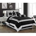 Chezmoi Collection Caprice 7Piece Black/White Square Pattern Hotel