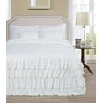 thumbnail image 1 of Chezmoi Collection Celia 3-Piece Waterfall Ruffle Skirt Bedspread Set, King, Ivory, 1 of 7