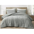 thumbnail image 1 of Chezmoi Collection Cliff 3-Piece Lightweight Cooling Comforter Set, Oversized King, Rayon Derived from Bamboo & Polyester Blended, Soft Breathable Bedding for Hot Sleepers, Light Gray, 1 of 9
